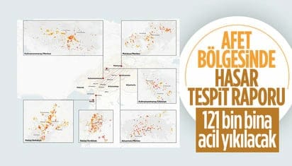 Deprem bölgesinde hasar tespiti yapılıyor