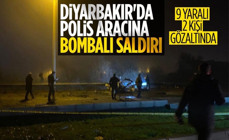Diyarbakır'da polis servis aracına bombalı saldırı: 1 sivil, 8 polis yaralı
