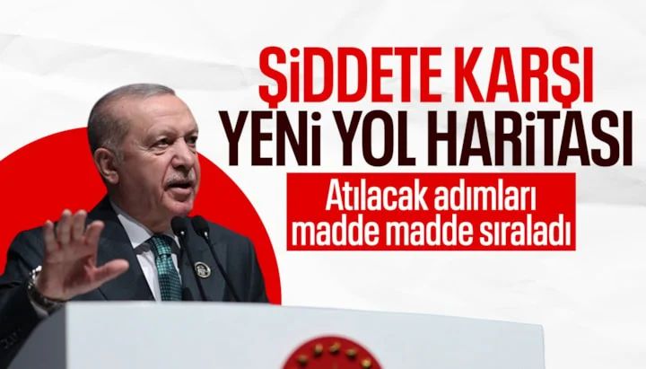 Şiddetle mücadelede yeni adımlar yolda: Cumhurbaşkanı Erdoğan tek tek anlattı