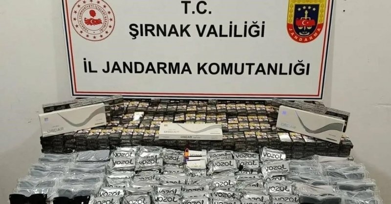 Şırnak’ta jandarma 880 bin TL’lik kaçak malzeme ele geçirdi