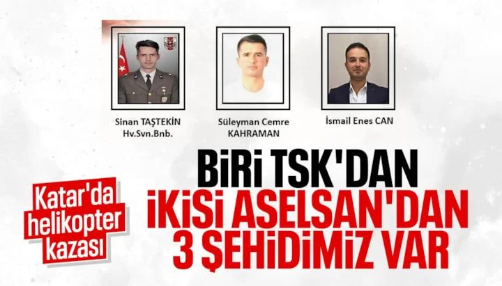 MSB: Katar'da düşen helikopterde 3 Türk şehit oldu