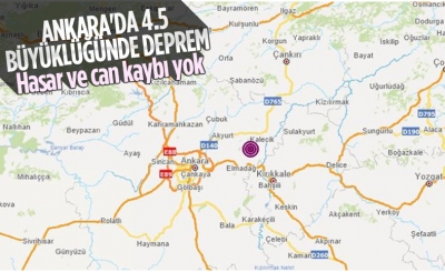 Ankara'nın Kalecik ilçesinde 4,5 büyüklüğünde deprem meydana geldi 