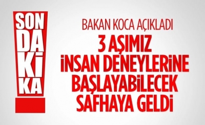 Bakan Koca: 3 inaktif aşı adayımız, insan deneylerine başlayabilecek safhaya gelmiştir