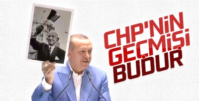 Başkan Erdoğan İnönü'nün ABD bayraklı pozunu gösterdi