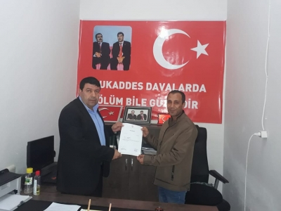 Büyük Birlik Partisi idil ilçe başkanlığına Bülent Şekirdan Getirildi.