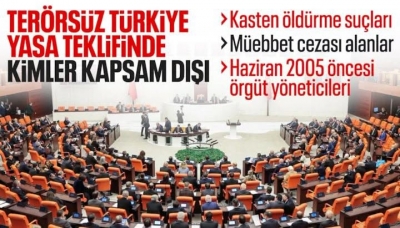 Çerçeve yasa: Örgüt yöneticileri, kasten öldürme suçu işleyenler, müebbet hapis cezası alanlar kapsam dışı