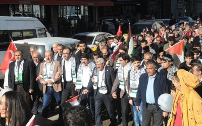 Cizre'de İsrail'in Gazze saldırıları protesto edildi