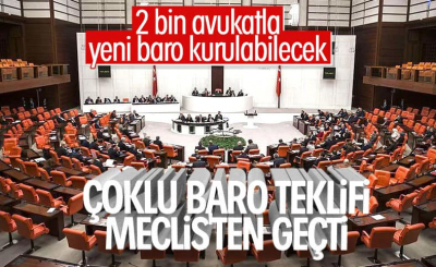 Çoklu baro düzenlemesine ilişkin teklif TBMM'de yasalaştı
