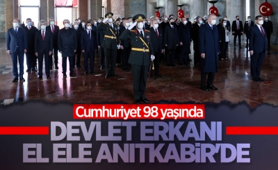 Cumhurbaşkanı Erdoğan ve devlet erkanı Anıtkabir'de