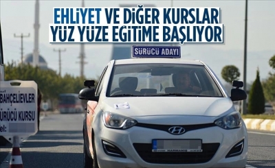 Ehliyet kursları ve özel eğitim merkezleri yüz yüze eğitime başlıyor