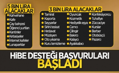 Esnafa hibe desteği başvuruları başladı