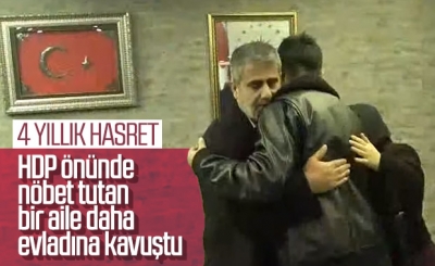 HDP önünde eylem yapan bir aile daha evladına kavuştu