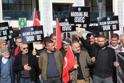 İsveç'te Kur'an-ı Kerim'in yakılması Şırnak'ta protesto edildi
