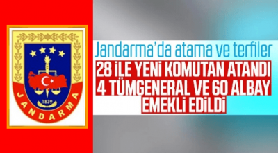Jandarma Genel Komutanlığı'nda atama ve terfiler   