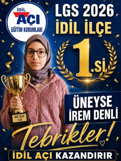 LGS İdil Birincisi Üneysa İrem Denli’den Büyük Başarı: Okulu ve Dershanesi Çifte Gurur Yaşıyor!