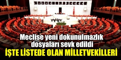 Meclise yeni dokunulmazlık dosyaları sevk edildi