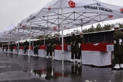 Pençe-Kilit şehitleri Şırnak'taki törenle memleketlerine uğurlandı
