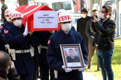 Şehit Piyade Teğmen Burhan Sönmez son yolculuğuna uğurlandı. 