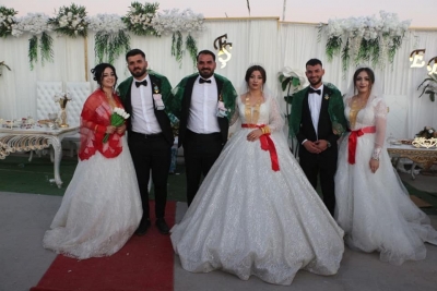 Şırnak’ta 3 kardeşe tek düğün