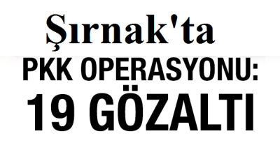 Şırnak'ta Pkk/kck Operasyonu: 19 Gözaltı