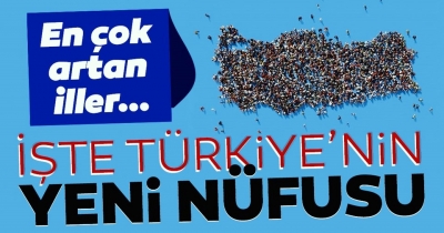 Türkiye'nin nüfusu, 83 milyon 614 bin 362 kişiye ulaştı 