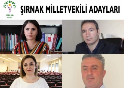 Yeşil Sol Parti Şırnak Milletvekili Adayları isimleri belli oldu